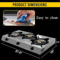 3 Burner Gas Cooker Stove (MITSHU) -Stainless Steel RV Cooktop Camping Stove - Portable Propane Stove Gas Burners For Cooking Outdoor Grilling Kitchen-With Hose & Regulator Gas Burner With Indian 100% Stainless Steell. 