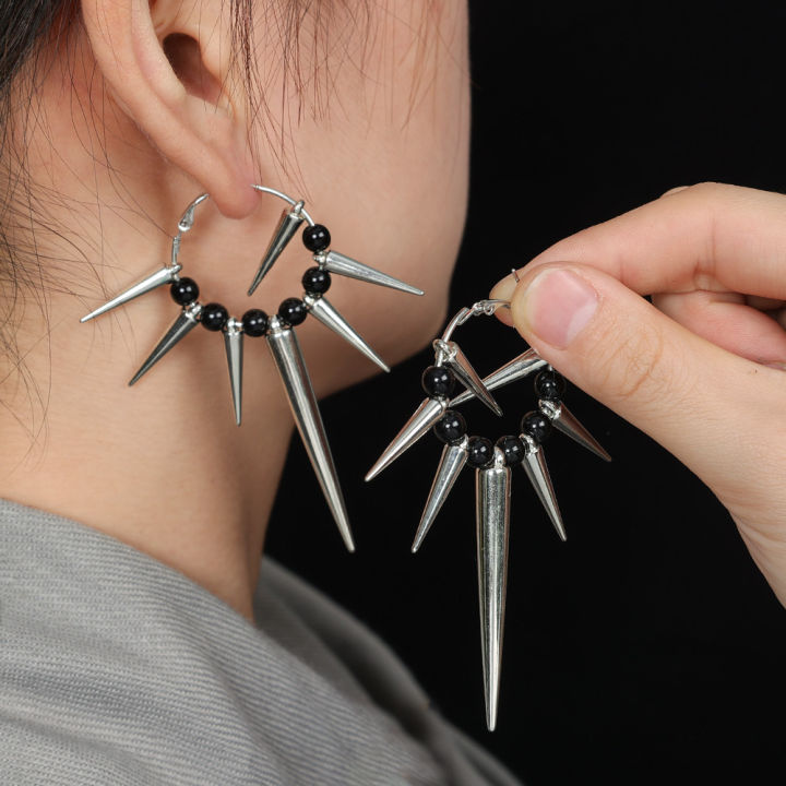Rivet%20Hoop%20Earrings%20Cool%20Hip%20Hop%20Earrings%20for%20Women%20Jewelry%20Punk%20Korean%20Grunge%20Rock%20Accessories%20Earrings%20-%20Image%203