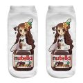 1 Pair New Arrival Hot Selling 3D Printing Cute Happy Nutella Series Cartoon Short Ankle Socks Dropship. 