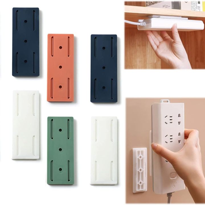 Self-Adhesive Desktop Socket Fixer, 2023 New Adhesive Punch Free Socket Holder, Premium Wall-Mounted Plug Fixer Sticker Desktop mountable Plug-in Socket Fixer Bracket Stand