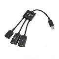 3 In 1 Usb Power Charging Host Otg Hub Cable Adapter For Andorid Phones 3 Port Usb To Usb 2.0 Splliter For Gaming. 
