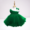 Kids Party Frock Green Colour With Buckram Lining. 
