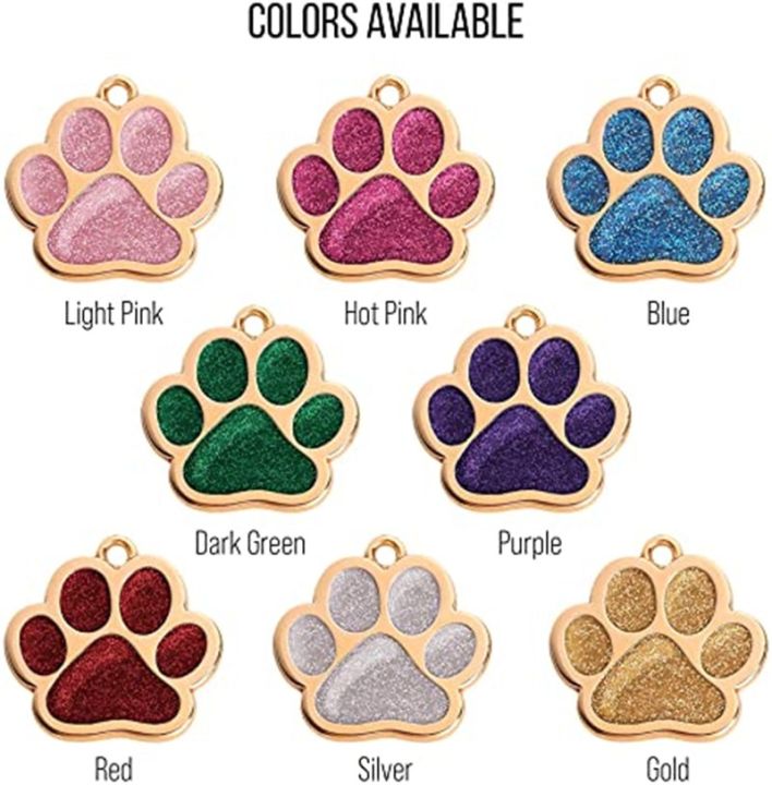 Custom%20Gold%20Pet%20ID%20Tags%20Sparkly%20Paw%20Shape%20Personalized%20Shiny%20Dog%20Glitter%20Silent%20Cute%20Doggy%20for%20Puppies%20Laser%20Engraved%20Name%20-%20Image%205