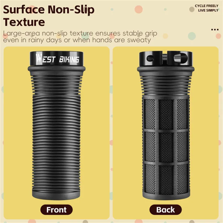 WEST%20BIKING%20Children's%20Bicycle%20Rubber%20Grip%20Alloy%20Lock%20Anti%20Slip%20Rubber%20Bicycle%20Grip%20Double%20Aluminum%20Lock%20Bicycle%20Grip%20-%20Image%203