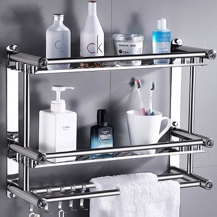 Bathroom storage rack, stainless steel 3 layer bathroom rack, | Daraz.lk