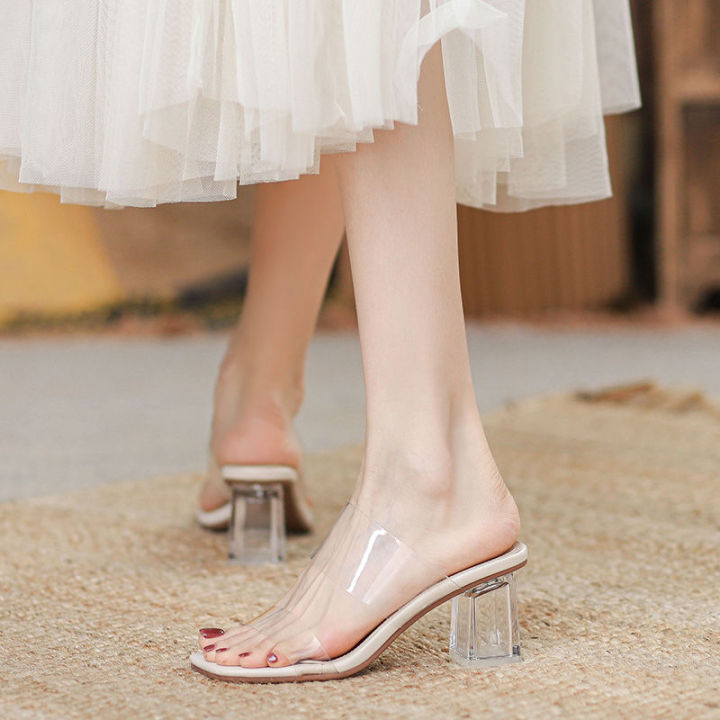 Women's%20Transparent%20High%20Heel%20Sandals2023New%20Summer%20Middle%20Heel%20Ankle-Strap%20Chunky%20Heel%20Slippers%20Women's%20Crystal%20High%20Heels%20-%20Image%208