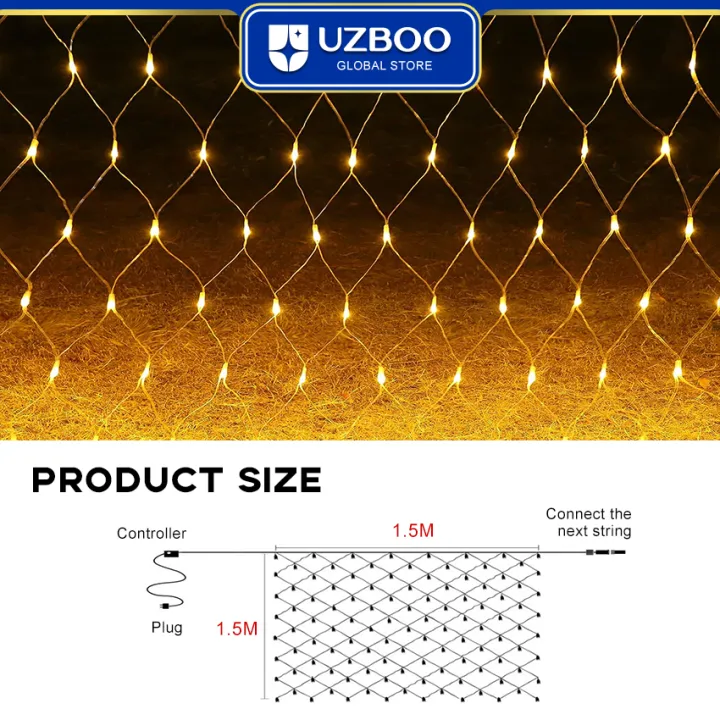 UZBOO%20220V%20String%20Lights%C2%A0Outdoor%20Christmas%20Net%20Lights%20LED%20Mesh%20String%20Light%20Connectable%20Light%20for%20Garden%20Tree%20Bushes%20For%20Holiday%20Wedding%20Party%20Decorations%20Bedroom%20Indoor%20Outdoor%20Decor%20-%20Image%206