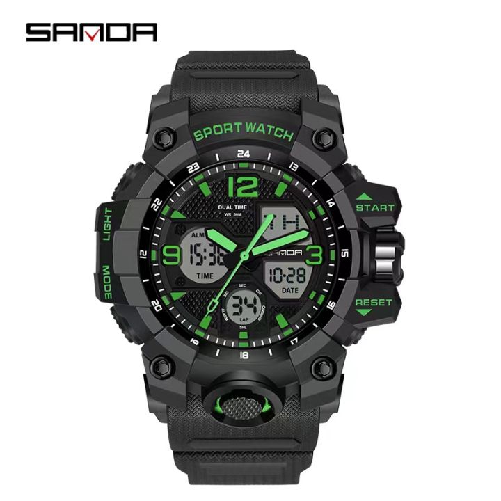 SANDA%20brand%20fashionable%20business%20sports%20waterproof%20digital%20quartz%20dual%20display%20men's%20watch%20-%20Image%2010