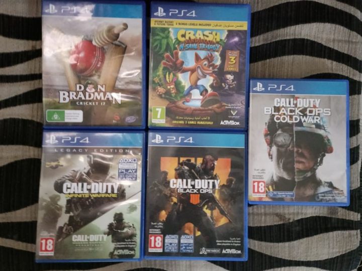 COD cold war, COD black ops 4, Crash bandicoot, COD infinite warfare, Don bradman