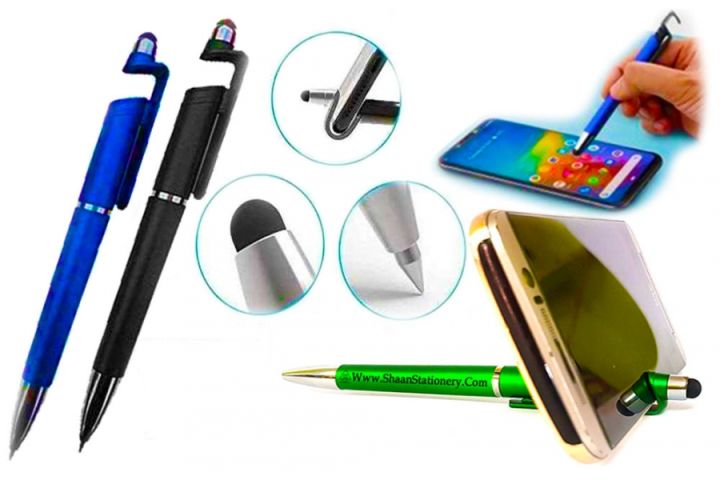 Multi-function 3 in 1 Tablet Stylus Screen Pen Ball Cell Phone Stand Holder - 3 in 1 touch pen for any mobile and tab
