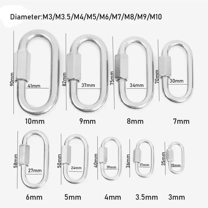 %E3%80%90HOT%E3%80%91%20M3/M3.5/M4/M5/M6/M7/M8/M9/M10%20Stainless%20Steel%20Screw%20Lock%20Climbing%20Carabiner%20Quick%20Links%20Safety%20Snap%20Hook%20Connecting%20Ring%20Buckle%20-%20Image%205