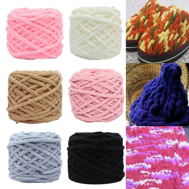 DIY Knitting Acrylic Yarn 100g Colorful Woven Thread Soft Ice Strip ...