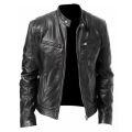 Leather Men's Biker Jacket (Genuine Leather). 