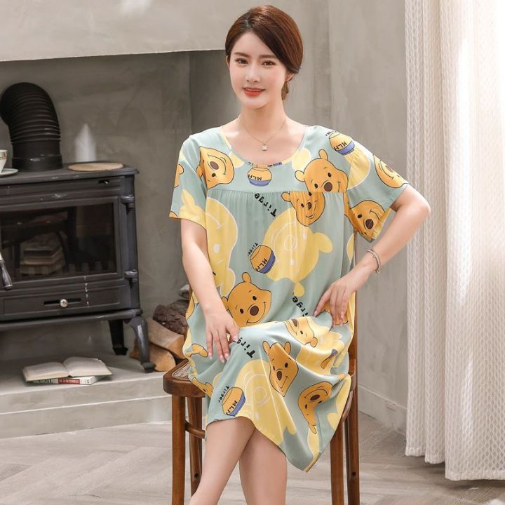 Artificial%20Cotton%20Nightdress%20Women's%20Summer%20Dress%202024%20New%20Pajamas%20Artificial%20Cotton%20Pregnant%20Women%20Outwear%20Pajamas%20Long%20-%20Image%208