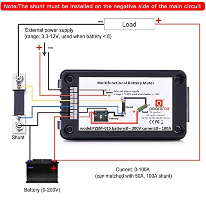 Battery%20Monitor%20Meter%20Ammeter%20Digital%20DC%200-200V%20Shunt%20100A%20Multimeter%20-%20Image%203