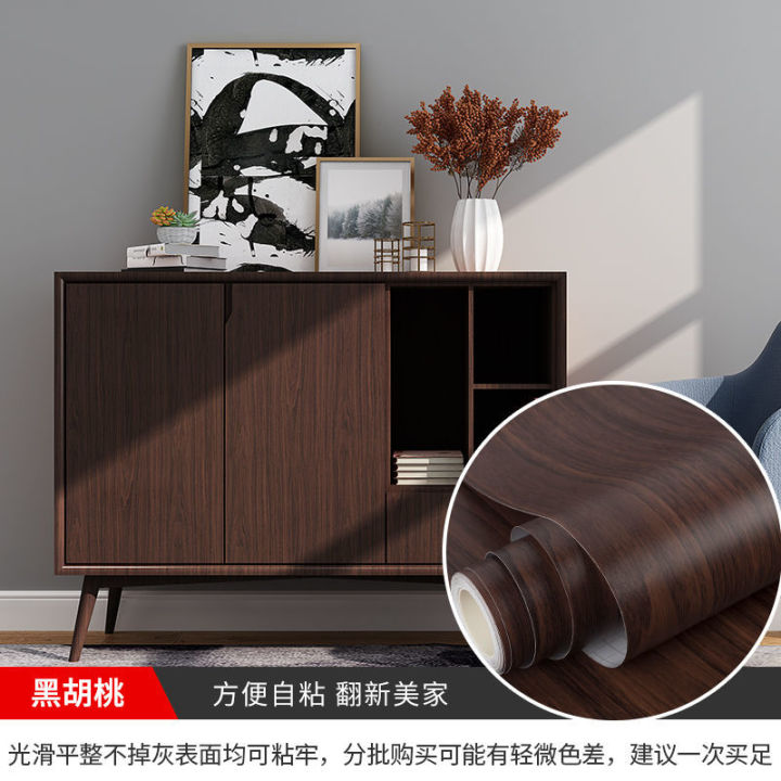 Wallpaper glued from desktop sticker PVC thickened wood grain ...