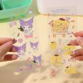 Kawaii Anime Sanrio Transparent Sticker Cartoon Cute Cinnamoroll Kuromi Melody Sticker Goo Card Stationery Handbook DIY Decals Waterproof PVC Self-Adhesive Stickers. 