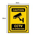 Caution CCTV In Operation Sign Board - 15cm X 21cm. 