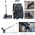 【Selangor Ready Stock】Ivyh 6 Wheels Trolley Backpack Nylon Fabric Outdoor Travel Large Bag for Men, Boys, Black Series Casual School Bags. 