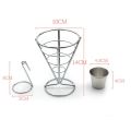 8 Pcs French Fries Stand Cone Basket Fry Holder with Dip Dishe Cone Snack Fried Chicken Display Rack Food Shelves Bowl. 