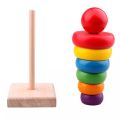 Rainbow Tower Rainbow 3D Puzzles Wooden Toys Rainbow Stacked Balance Baby Montessori Educational Toys For Children. 