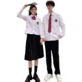 South Korea School Uniform Junior High School Graduation Business Attire Summer Suit British College Style Middle School Students Chorus Costume. 