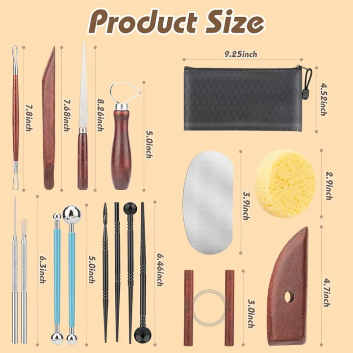 Clay%20Sculpting%20Tools,%20Basic%20Clay%20Pottery%20Carving%20Tool%20Kit%20with%20Wooden%20Handles%20and%20Tool%20Bag%20for%20Carving,%20Molding%20Durable%20-%20Image%202