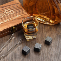 WHISKY STONES Whiskey Stones Frozen Ice Stone Granite Whiskey Rocks Set 9 with Wooden Box Reusable Cooling Ice Cubes. 