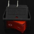 4 Pin Double Pole Single Throw-1 x Rocker Switch-Black, Red. 