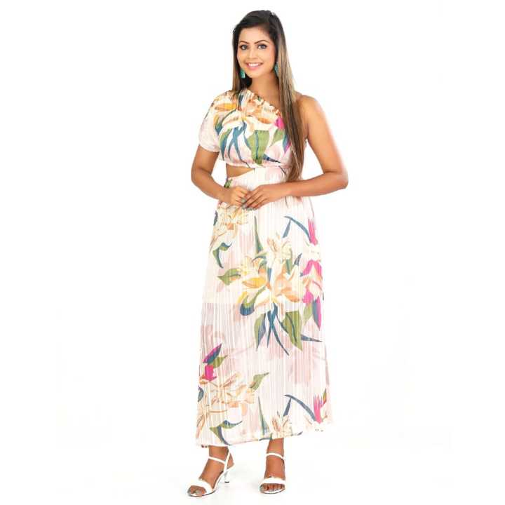 Jenna One Shoulder Half Waist Cut Long Dress