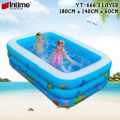 INTIME 1.8M (YT-666) Inflatable Family Swimming Pool 3 Layer Extra Large Rectangular Kids Swimming Pool Indoor Outdoor. 