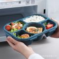 Partitioned Microwave Dinning Plate Office Worker Portable Seal with Lid Student with Bowl Simple Lunch Box Heating Separated. 