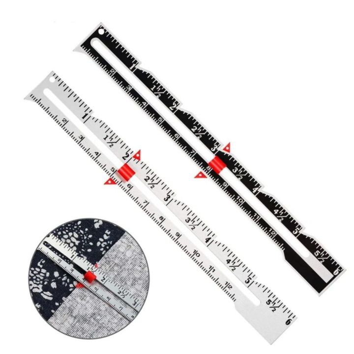 Convenient Ruller Sliding Gauge High Quality Sewing Seam Ruler Aluminum Plastic ...