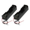 2PCS | Single-Slot Plastic Storage Case with Leads Cables Wire for 18650 Lithium-ion Rechargeable Batteries: Ideal for DIY Arduino Projects and Electronics Circuitry. 
