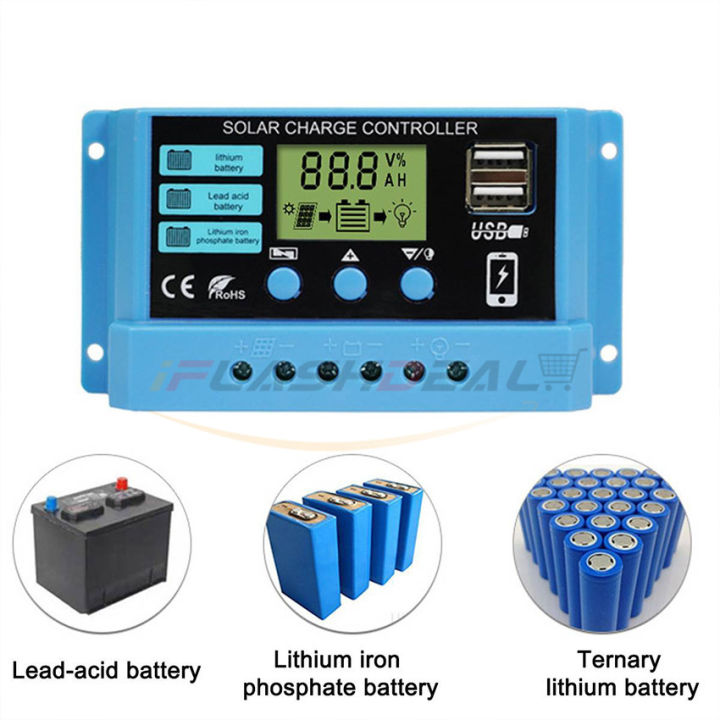 iFlashDeal%2030A%20Solar%20Panel%20Controller%20Solar%20Charge%20Controller%2012V/24V%20Adjustable%20LCD%20Display%20Solar%20Panel%20B-attery%20Regulator%20With%20USB%20Port%20Auto%20PWM%20Controllers%20Intelligent%20System%20Charging%20Controller%20For%20Home%20-%20Image%207
