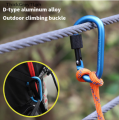 Outdoor Climbing Aluminium Alloy D Shape Buckle Carabiner Survival Keychain Camping Climb Clasp Clip Backpack Buckle Keychain. 