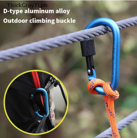 Outdoor%20Climbing%20Aluminium%20Alloy%20D%20Shape%20Buckle%20Carabiner%20Survival%20Keychain%20Camping%20Climb%20Clasp%20Clip%20Backpack%20Buckle%20Keychain%20-%20Image%202