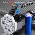 Portable 7 LED FlashLight COB Side Lights USB Rechargeable 4 Modes Torch With Power Display Outdoor Waterproof Emergency Lamp. 