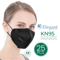 25pcs Elegant® KN95 Face Mask (Black) NMRA. 