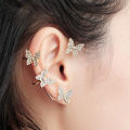 Butterfly Ear Clips Without Piercing for Women Sparkling Ear Cuff Clip Earrings Wedding Jewelry Gift. 
