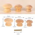 1/4/8Set 24/28/35Mm Mushroom Wooden Pulls Solid Round Handle Single Hole Drawer Knobs Cabinet Dresser Wardrobe Door Furniture Hardware. 
