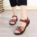 【36-43Code】Summer Mom Slippers Women's Soft Middle-Aged and Elderly Flat Shoes Simple Comfortable Waterproof Non-Slip. 
