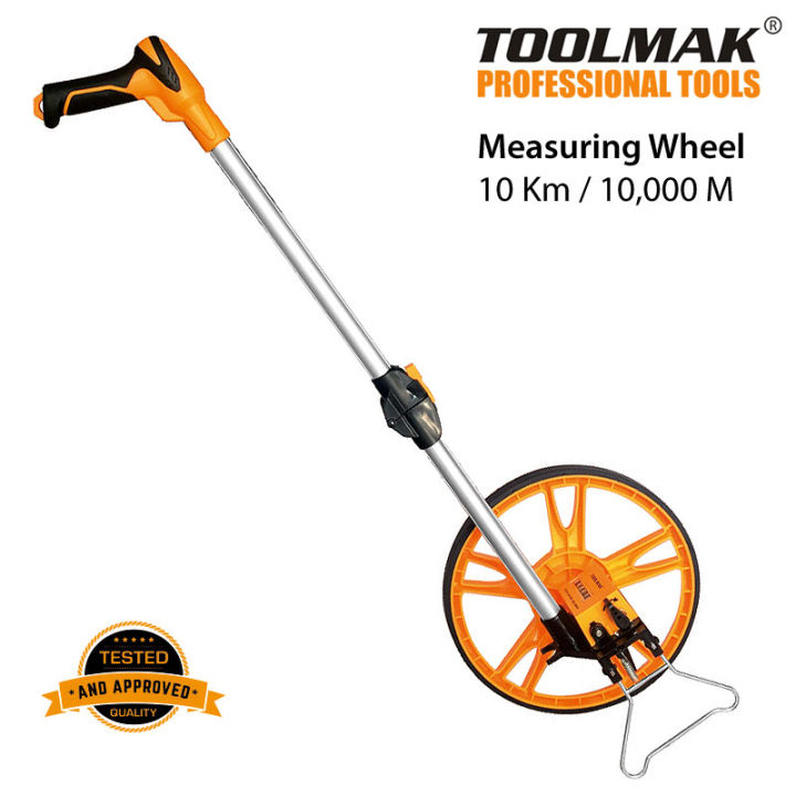 Measure Wheel, Distance Measuring Wheel, Wheel Measuring Tool, Rolling Measurement Wheel, Collapsible with Backpack,10 KM, 12’’ Diameter Wheel - Adapt to Various Roads - TOOLMAK