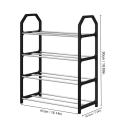 4 Tiers Shoe Rack Practical Shoe Cabinet for Home Dorm Room Balcony Multifunctional Removable Assembly Storage Shelf Hanger Rack. 