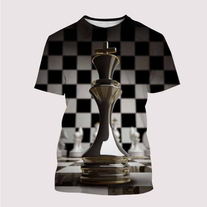 Chess Board Black-and-white 3d Print T-shirt Child Fashion Oversized T-shirts Harajuku Short Sleeve Tops Tees Tshirt Clothes