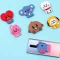 New KPOP BTS BT21 Universal Phone Socket Stand Bracket Expanding Stand stretch grip phone Holder Finger Cute Cartoon Stand for iphone xiaomi CHIMMY COOKY KOYA MANG RJ SHOOKY TATA. 