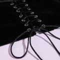 Adjustable Straps Women Bustier Corset Slimming Lace-Up Design Crop Length Underbust Lace-Up Corset Lace Trim Underbust Style Suspender Crop Top for Lingerie Party Bridal Wear Body Shaping Clubbing Or. 