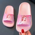 Princess Elsa Children's Slippers Summer Girls Indoor Soft Bottom Non-Slip Frozen Little Girl Cute Crystal Shoes. 