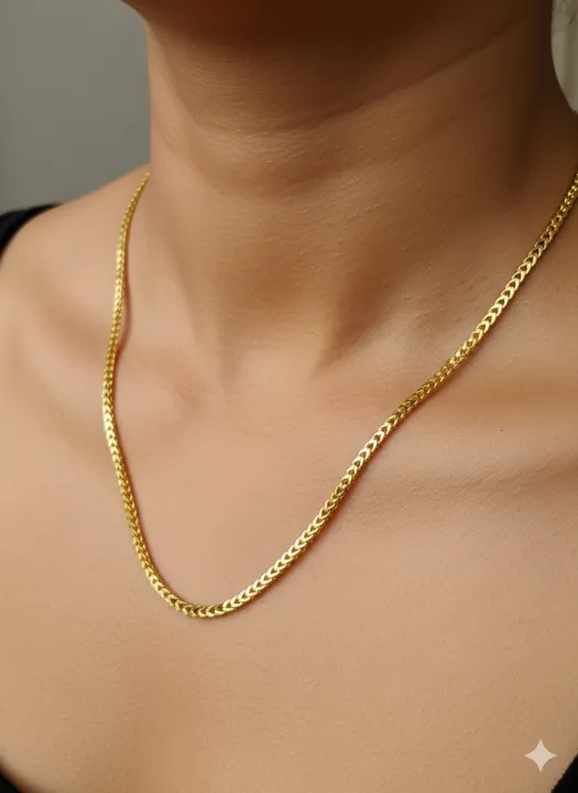 Singapore%20Fox%20Chain%20Necklace%20for%20Girls%20Boys%20Gold%20Plated%203mm%20Chain%20Jewelry%2018%20Inch%2024%20Inch%20-%20Image%204