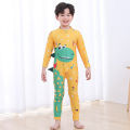 Children's Swimsuit Boys' Cotton One-Piece Swimsuit Korean Dinosaur Hooded Swimsuit Long Sleeve Beachwear Sun Protection Hot Spring Bathing Suit. 